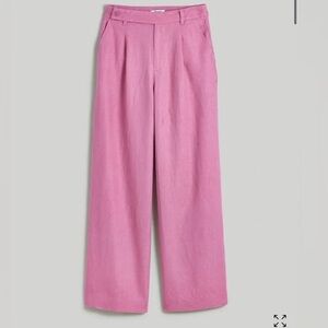 Madewell The Harlow wide leg Dusty Pink Linen Trousers